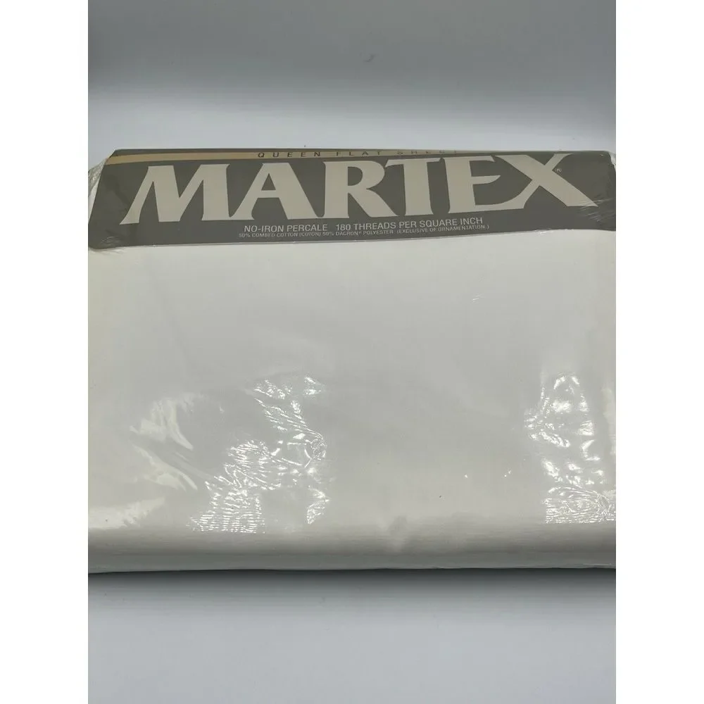 Matted Vintage Queen‎ Flat Sheet No Iron Percale White Sealed